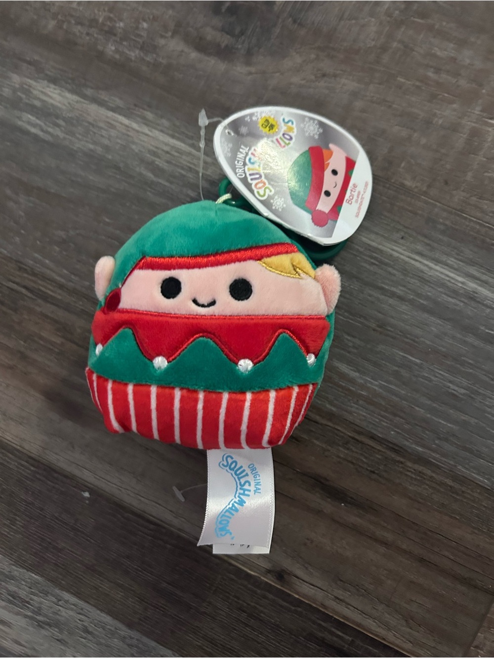 Free with bundle Bartie the Elf Squishmallow Clip, a festive 3.5-inch holiday
